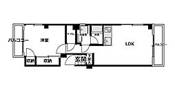 八木ビル 1LDKの間取図画像