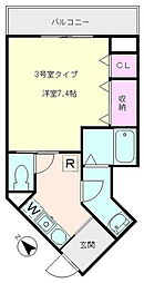 サンハイツ沼本 1Kの間取図画像