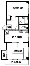 FKハイム 2DKの間取図画像