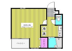 クレイン四谷 1Kの間取図画像
