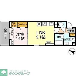 つくばエクスプレス 柏の葉キャンパス駅 徒歩11分の賃貸アパート 3階1LDKの間取り