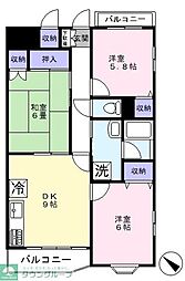 つくばエクスプレス 流山おおたかの森駅 徒歩15分の賃貸マンション 3階3LDKの間取り