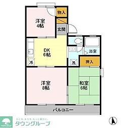 つくばエクスプレス 南流山駅 徒歩15分の賃貸アパート 2階3DKの間取り