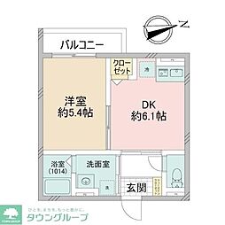 つくばエクスプレス 南流山駅 徒歩9分の賃貸アパート 3階1DKの間取り