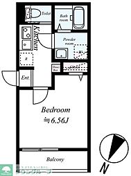京成松戸線 みのり台駅 徒歩9分の賃貸アパート 1階1Kの間取り