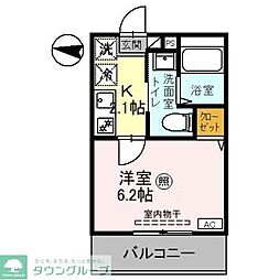 つくばエクスプレス 三郷中央駅 徒歩7分の賃貸アパート 1階1Kの間取り