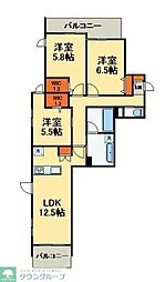 アレーズKASHIWANOHA 301 3階3LDKの間取り