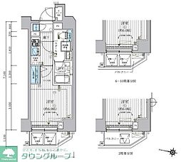 JR常磐線 松戸駅 徒歩7分の賃貸マンション 6階1Kの間取り