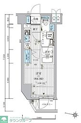 JR常磐線 松戸駅 徒歩7分の賃貸マンション 6階1Kの間取り
