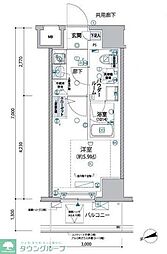 JR常磐線 松戸駅 徒歩7分の賃貸マンション 5階1Kの間取り