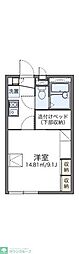 レオパレスポトリバＨ 1階1Kの間取り