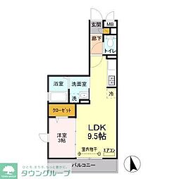 メルヴェーユ 2階1LDKの間取り