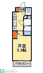 GENOVIA天王台 2階1Kの間取り
