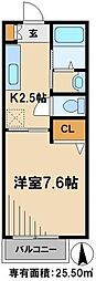 ミラージュコート 1Kの間取図画像