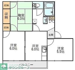 メゾン旭C棟 3DKの間取図画像