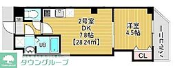 L`espace北松戸 1DKの間取図画像