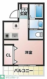 サンフラッツ・TN ワンルームの間取図画像