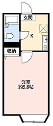 サンビレッジ新松戸 1Kの間取図画像