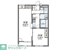 レオパレスルシェルB 1LDKの間取図画像