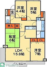 コスモ南柏 4LDKの間取図画像