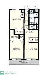 アバンツァートコルソ吉川美南 2LDKの間取図画像