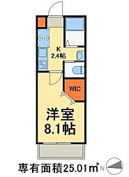 コルソ南流山 1Kの間取図画像