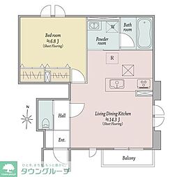 Windsor Court 1LDKの間取図画像