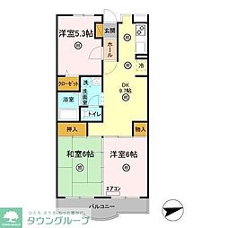 グランドール北小金 3DKの間取図画像