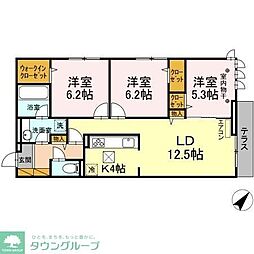 フォルトゥーナ南流山 3LDKの間取図画像