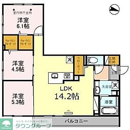ユイット・マレ 3LDKの間取図画像