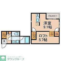 松戸市小根本アパート ワンルームの間取図画像