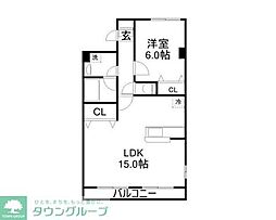 アリビオ 1LDKの間取図画像