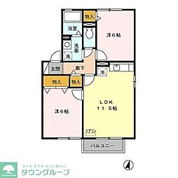 クレセント3 2LDKの間取図画像