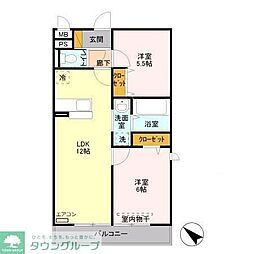 ヘリオス吉川美南アプロディーテ 2LDKの間取図画像