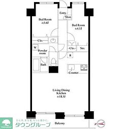 サングレース豊四季 2LDKの間取図画像