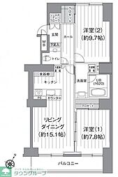 T'sgarden北柏2 2LDKの間取図画像