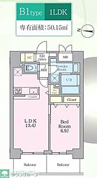 フィラーレ 1LDKの間取図画像