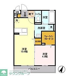 ピラタス10 1LDKの間取図画像