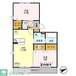 プランタン彩 2LDKの間取図画像
