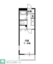 オークヴィラ南流山 1Kの間取図画像