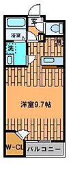 レオパレスエクレール ワンルームの間取図画像