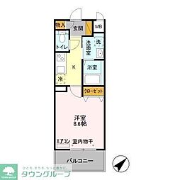 エルピス 1Kの間取図画像