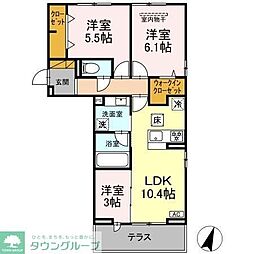 リシェスみのり台 C棟 3LDKの間取図画像