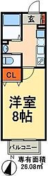 キャメル南流山 1Kの間取図画像