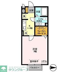 めぞんモナリエ 1Kの間取図画像