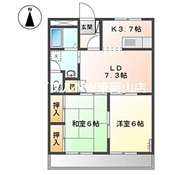 メゾンセルフィス 2LDKの間取図画像