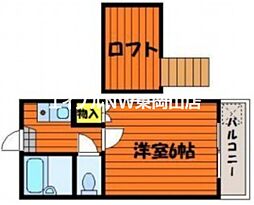ブルーノ竹田 1Kの間取図画像