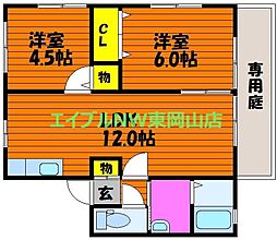 セレーノ邑久A 2LDKの間取図画像
