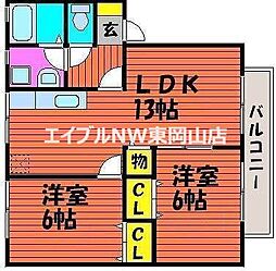 MAISON橘A 2LDKの間取図画像