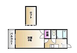 プレアール高島新屋敷 1Kの間取図画像